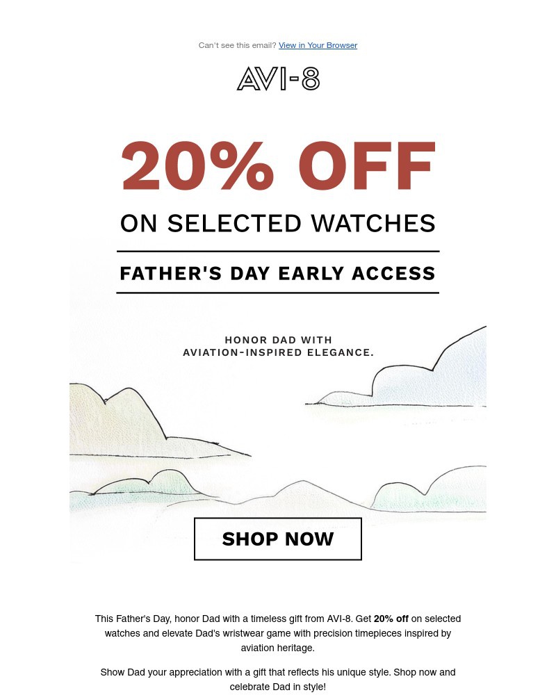 Screenshot of email with subject /media/emails/elevate-dads-style-20-off-avi-8-watches-142f1d-cropped-2b5079ed.jpg