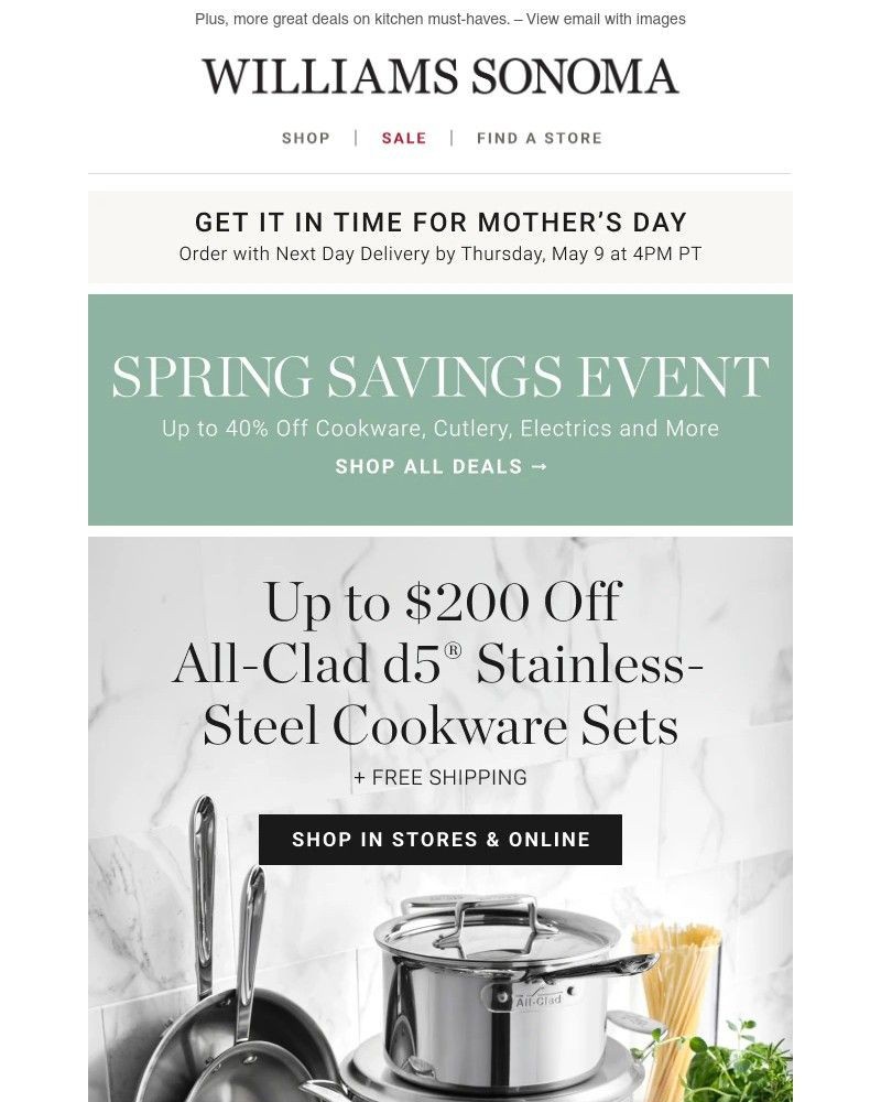 Screenshot of email with subject /media/emails/spring-savings-event-up-to-200-off-all-clad-d5-stainless-steel-cookware-sets-free_0094F0q.jpg