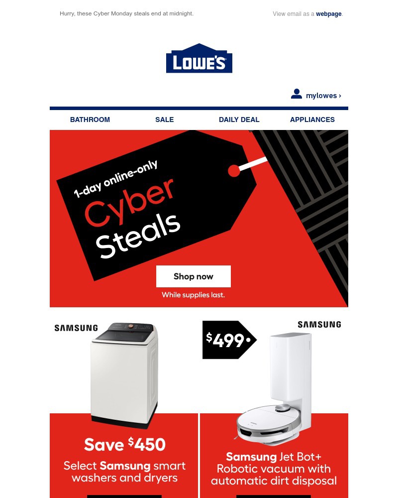Screenshot of email with subject /media/emails/1-day-only-cyber-steals-95a74f-cropped-87f6d513.jpg