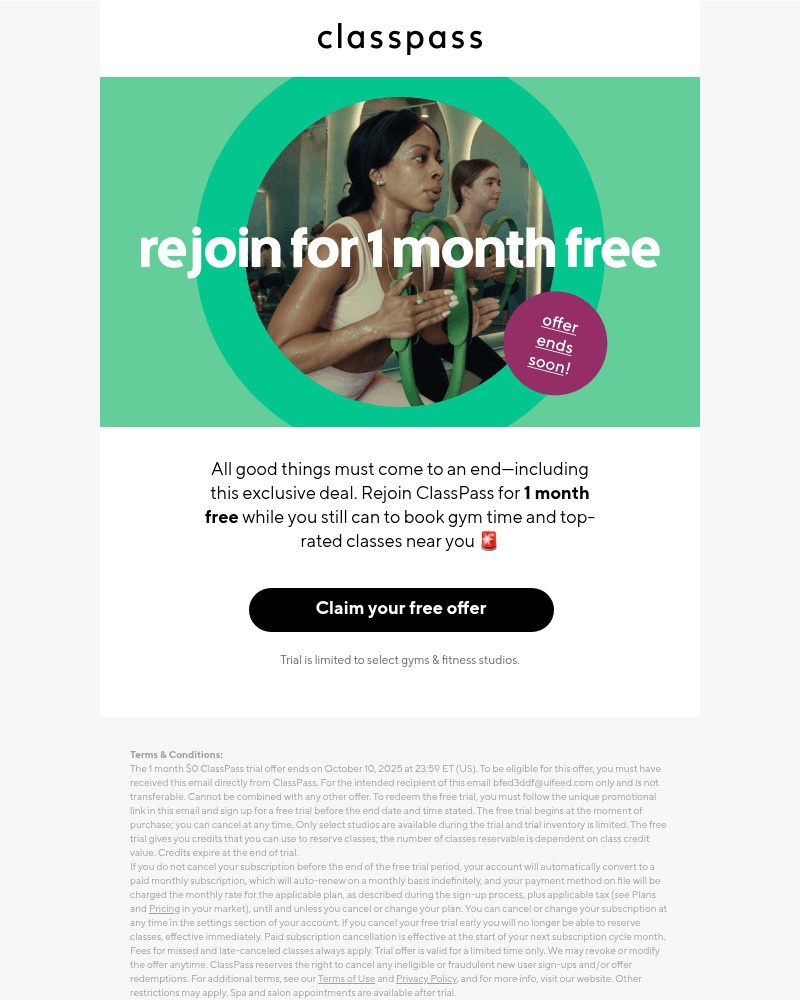 Screenshot of email with subject /media/emails/1-month-free-ends-reaaally-soon-1f40ed-cropped-8fc28d27.jpg
