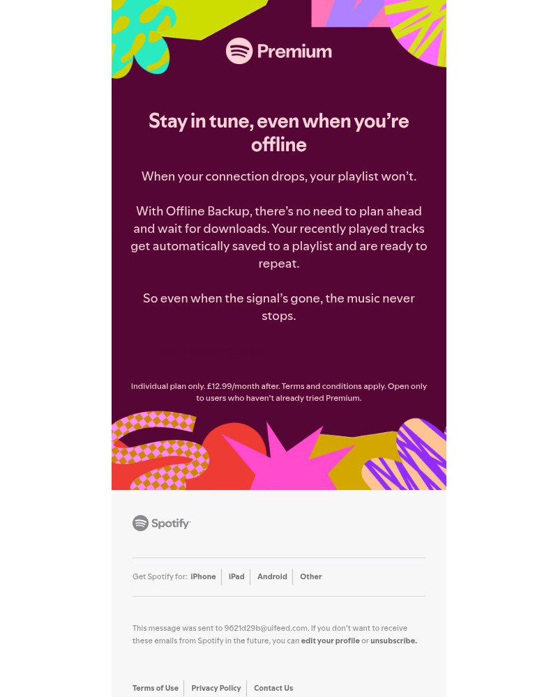 Screenshot of email with subject /media/emails/1-month-of-premium-on-us-offline-listening-included-4bdeb5-cropped-f278b830.jpg