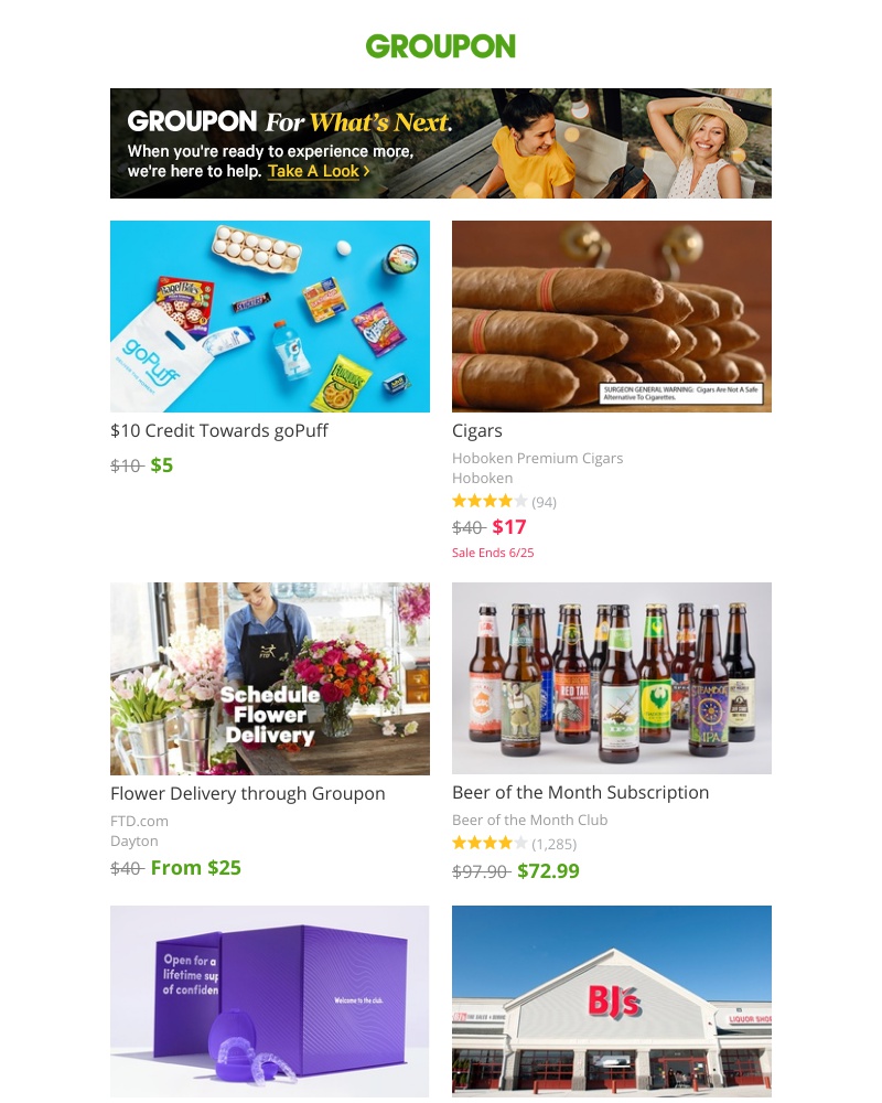 Screenshot of email with subject /media/emails/10-credit-towards-gopuff-cigars-flower-delivery-through-groupon-cropped-97ff794d.jpg