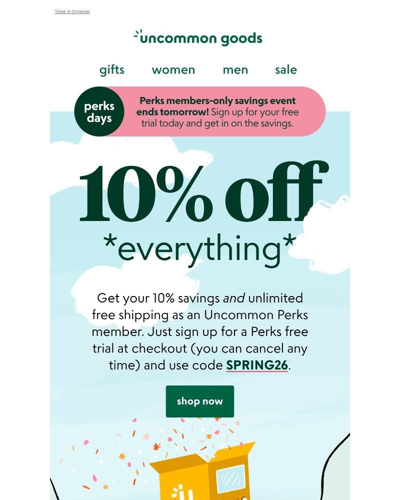 Screenshot of email with subject /media/emails/10-off-for-perks-days-ends-tomorrow-4d2d70-cropped-fa83eb00.jpg