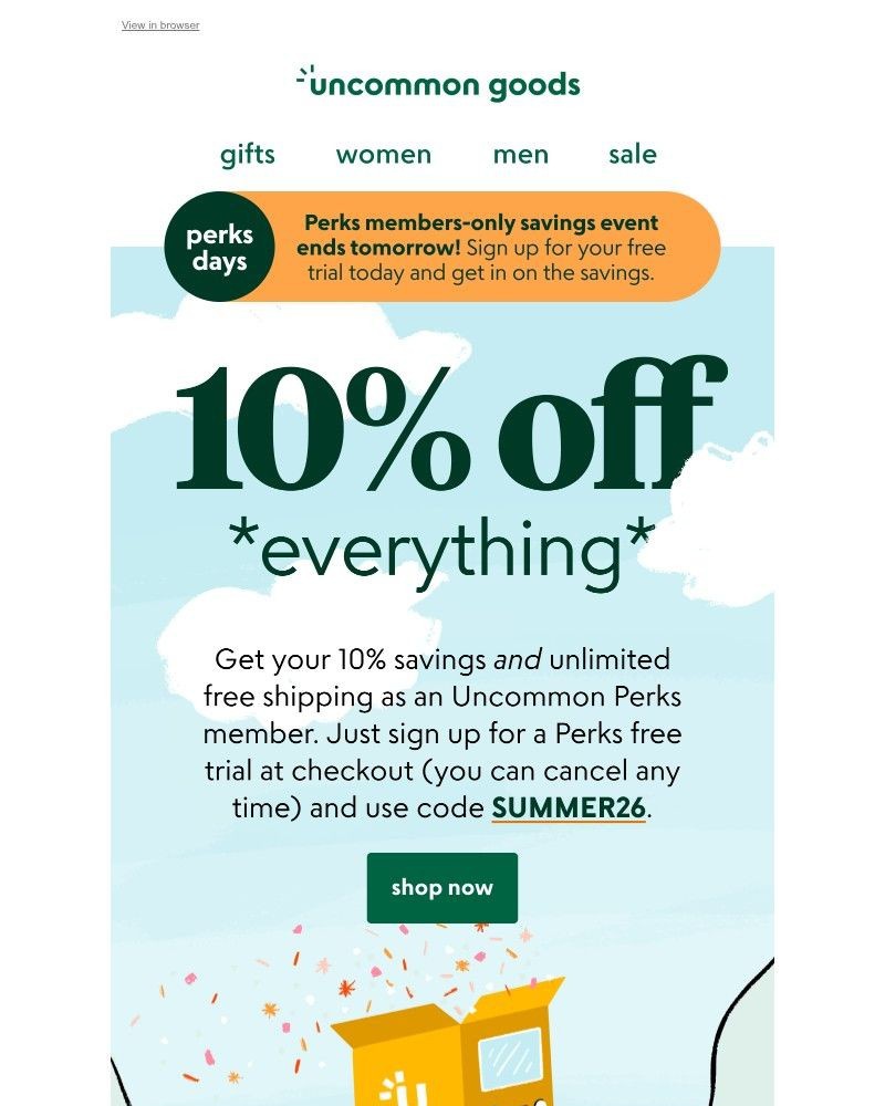 Screenshot of email with subject /media/emails/10-off-for-perks-days-ends-tomorrow-51573c-cropped-f4c566cf.jpg