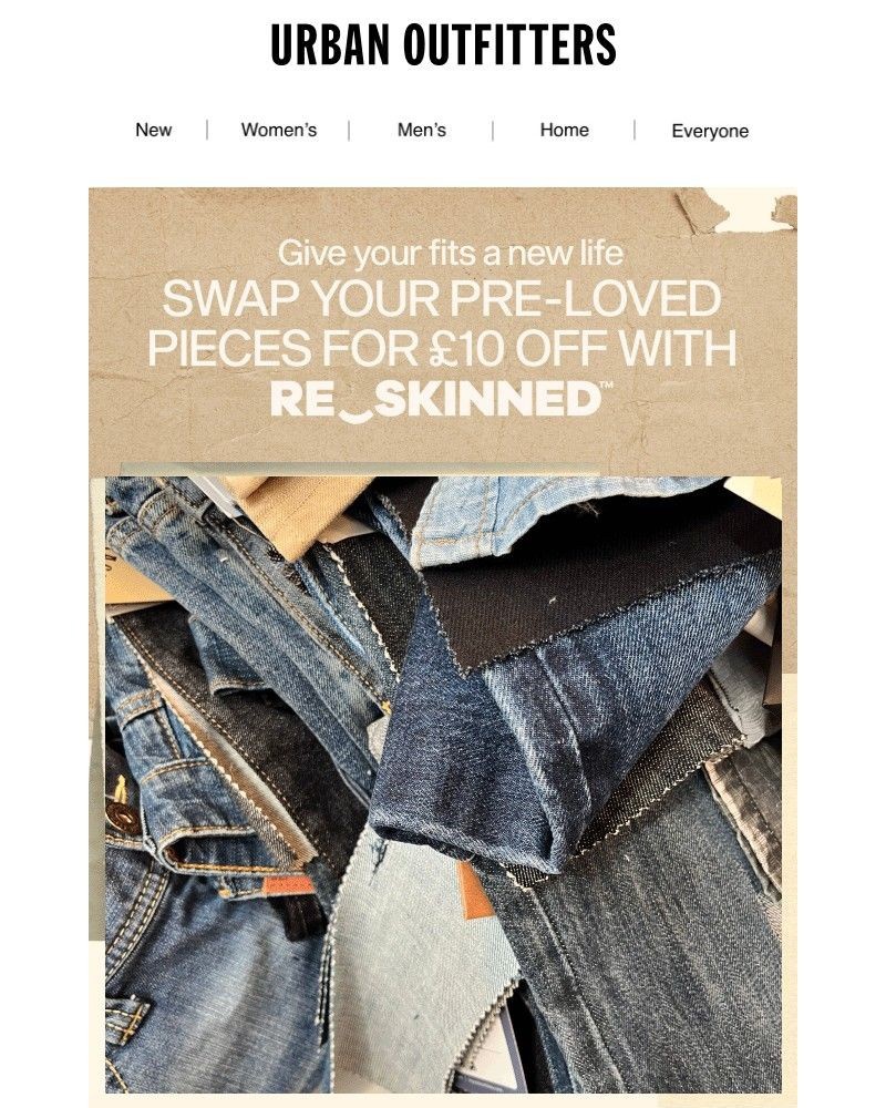Screenshot of email sent to a Urban Outfitters Newsletter subscriber