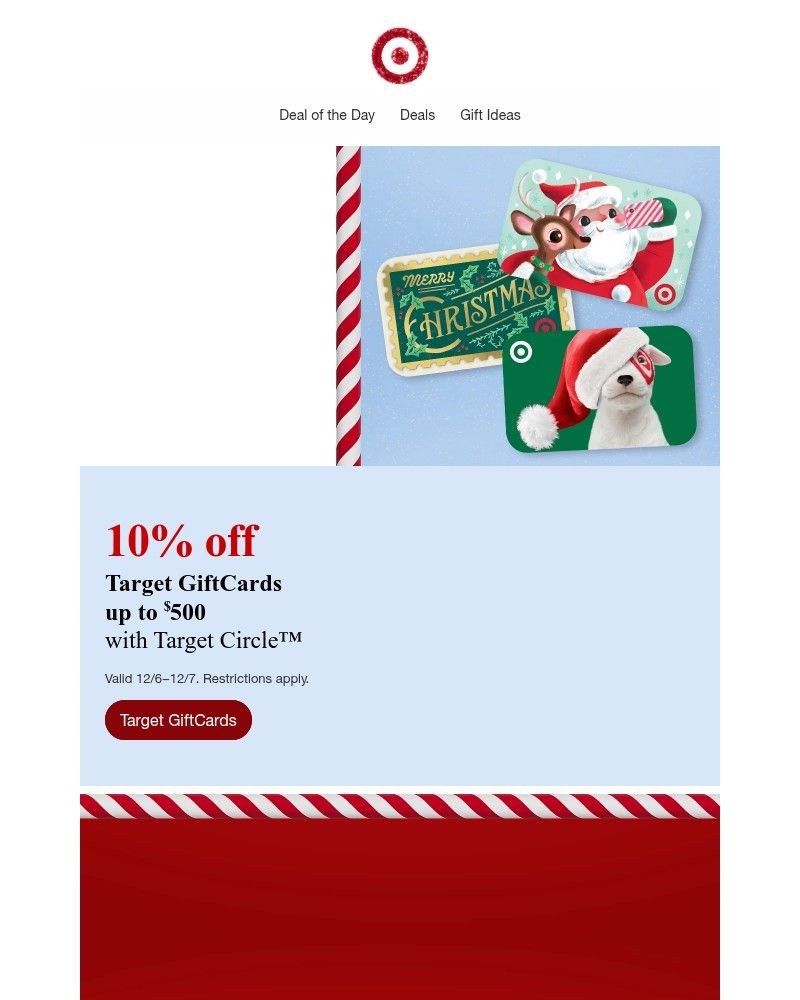 Screenshot of email sent to a Target Cart abandoner