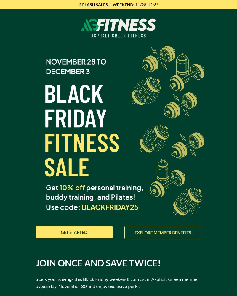 Screenshot of email sent to a Asphalt Green Newsletter subscriber