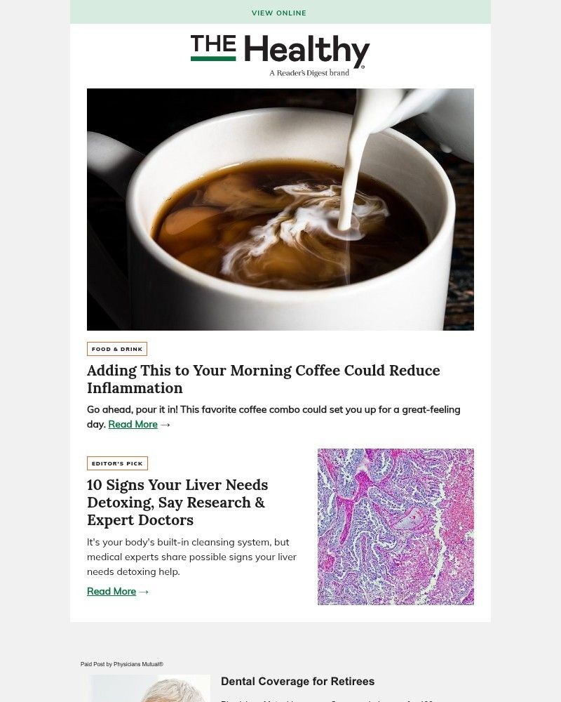 Screenshot of email sent to a Reader’s Digest Newsletter subscriber