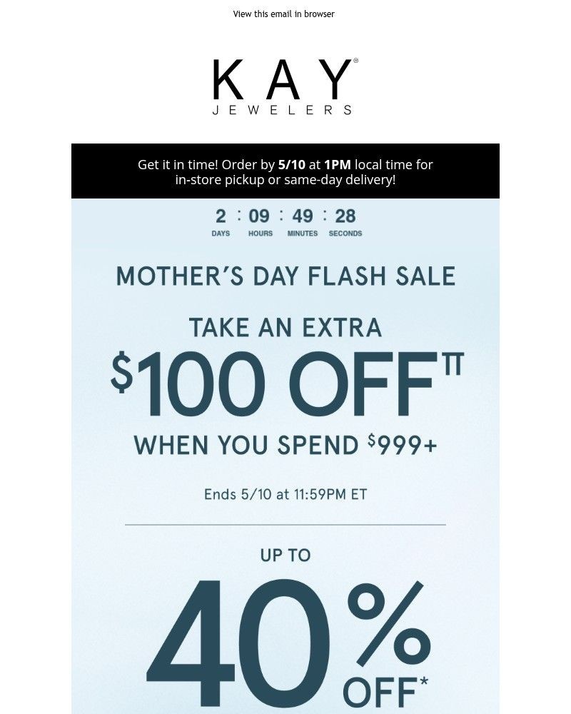 Screenshot of email sent to a Kay Newsletter subscriber