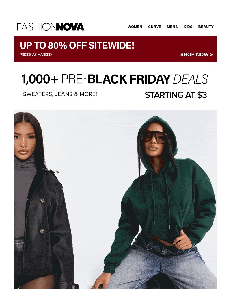 Screenshot of email sent to a Fashion Nova Registered user