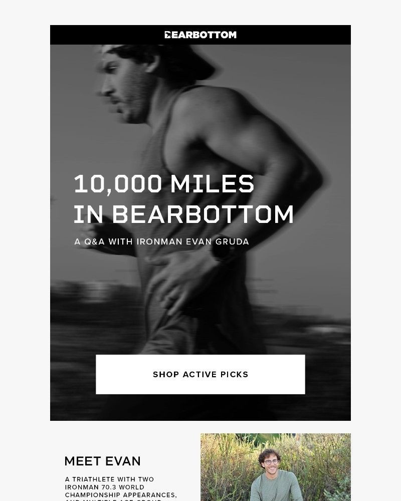 Screenshot of email sent to a Bearbottom Clothing Newsletter subscriber