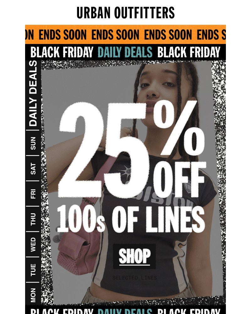 Screenshot of email sent to a Urban Outfitters Newsletter subscriber