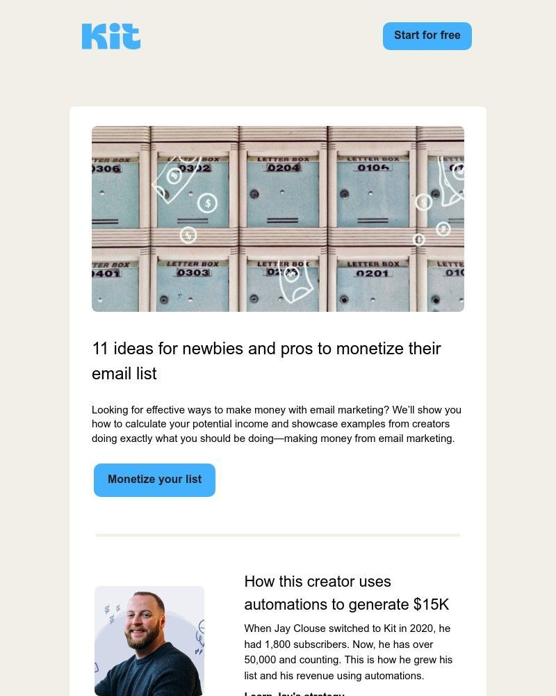 Screenshot of email with subject /media/emails/11-ideas-for-newbies-and-pros-to-monetize-their-email-list-47984f-cropped-540d455a.jpg