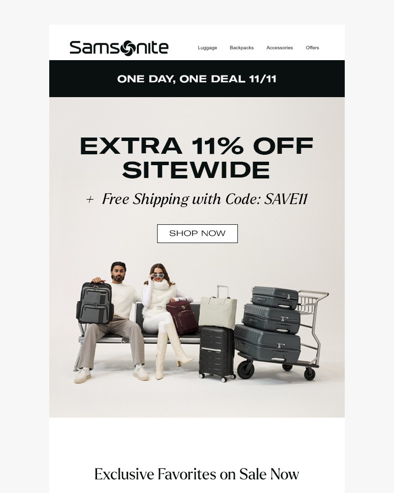 Screenshot of email with subject /media/emails/1111-exclusive-extra-11-off-sitewide-free-shipping-1d56f1-cropped-ca6cd504.jpg