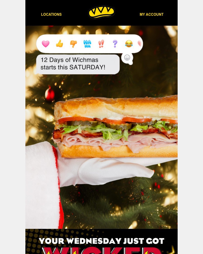 Screenshot of email sent to a Which Wich Registered user