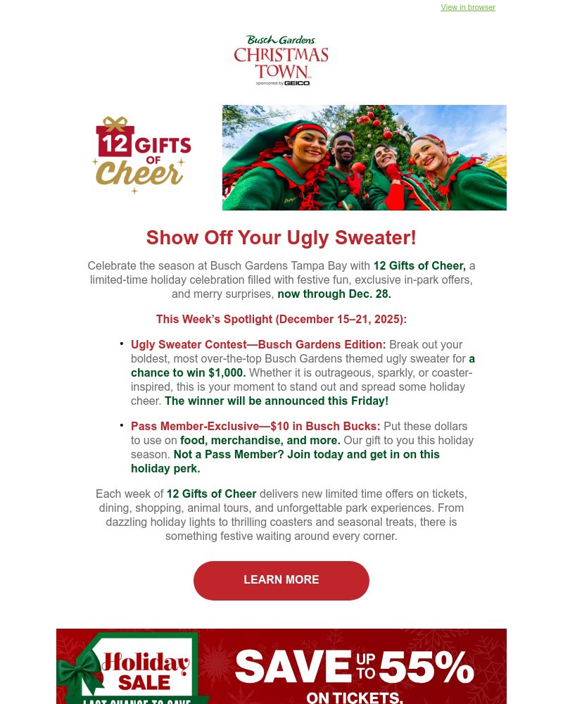 Screenshot of email with subject /media/emails/12-gifts-of-cheer-ugly-sweater-contest-chance-to-win-1000-this-friday-0ee524-crop_Nv3yzYU.jpg