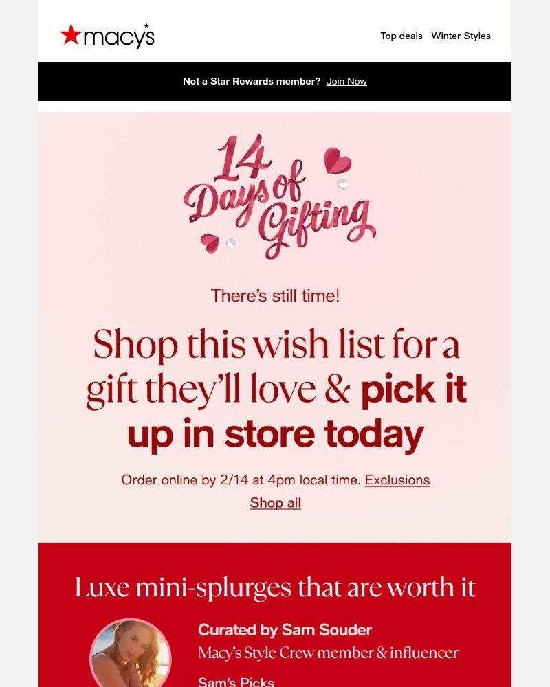 Screenshot of email sent to a Macy's Cart abandoner