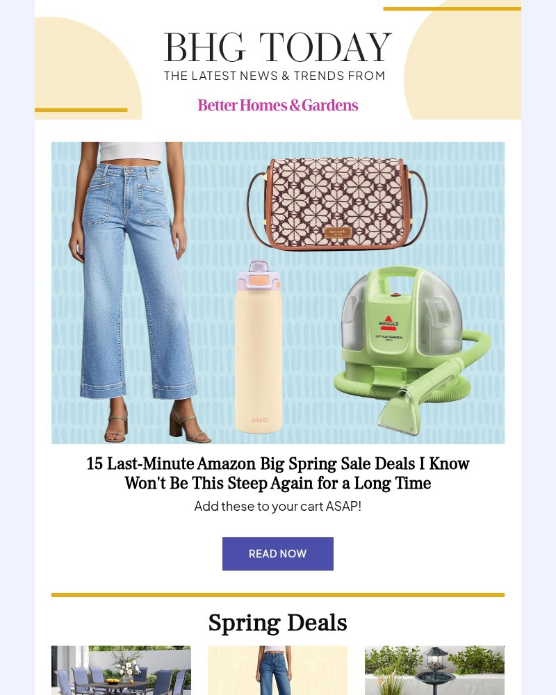 Screenshot of email sent to a Better Homes and Gardens Newsletter subscriber