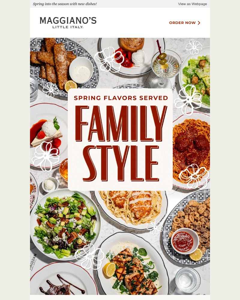 Screenshot of email sent to a Maggiano’s Little Italy Newsletter subscriber