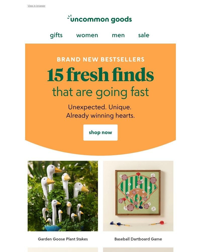 Screenshot of email with subject /media/emails/15-new-finds-that-are-going-fast-40b6db-cropped-c0faf4ff.jpg