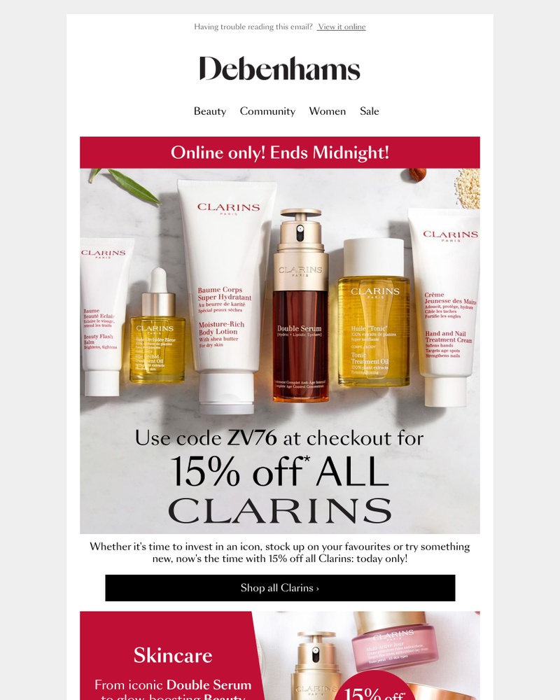 Screenshot of email with subject /media/emails/15-off-all-clarins-exclusive-code-inside-a1e247-cropped-42b49910.jpg