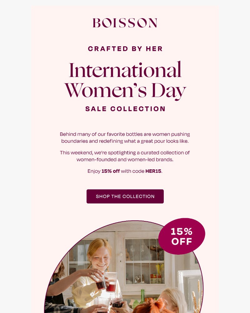 Screenshot of email sent to a Boisson Newsletter subscriber