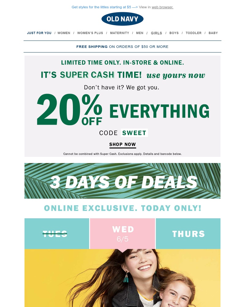 Screenshot of email with subject /media/emails/15-pants-up-to-fifty-percent-off-dresses-shorts-tops-so-much-sale-so-little-time-_3YB2q7r.jpg
