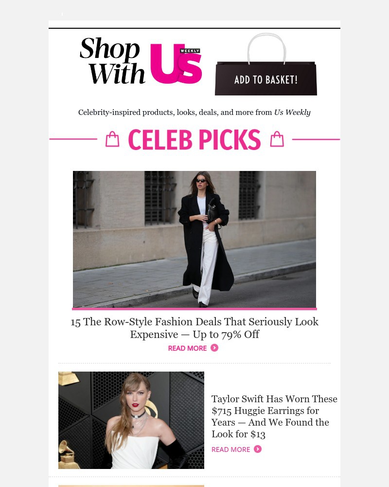 Screenshot of email sent to a Us Weekly Newsletter subscriber