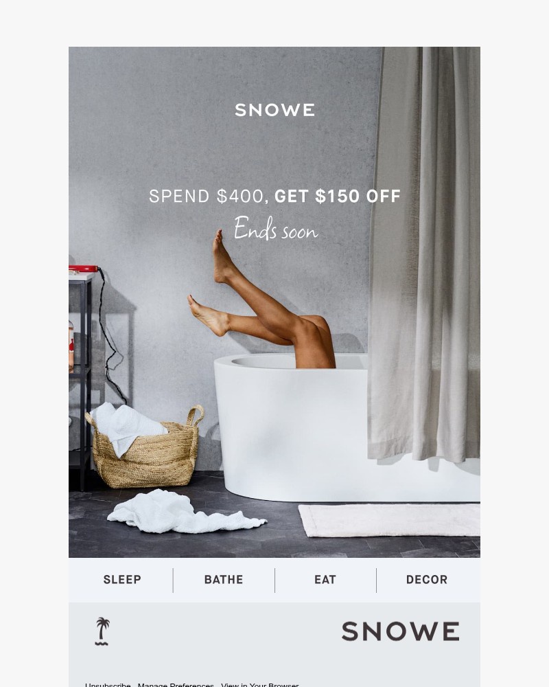 Screenshot of email sent to a Snowe Newsletter subscriber