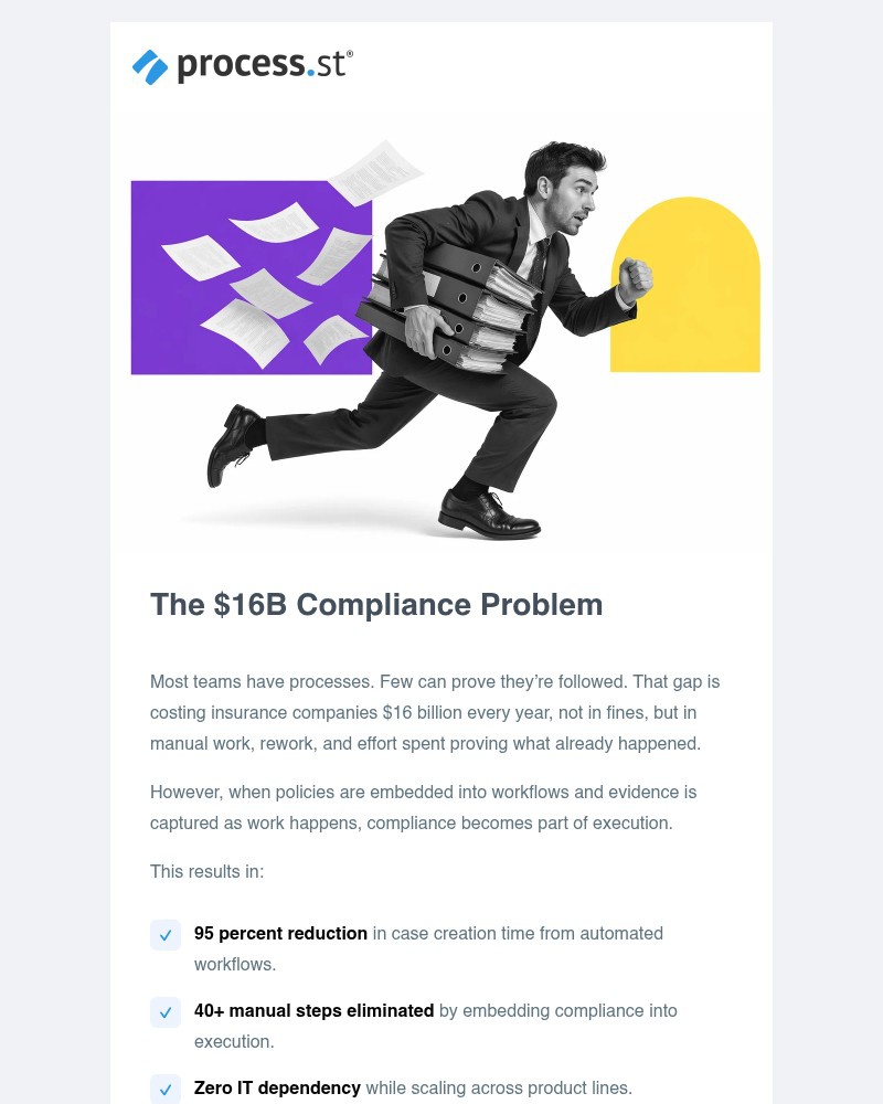 Screenshot of email sent to a Process Street Trial user