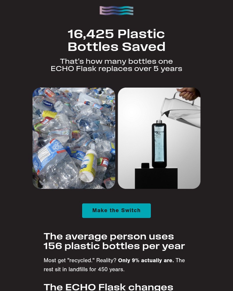 Screenshot of email sent to a Echo Water Newsletter subscriber