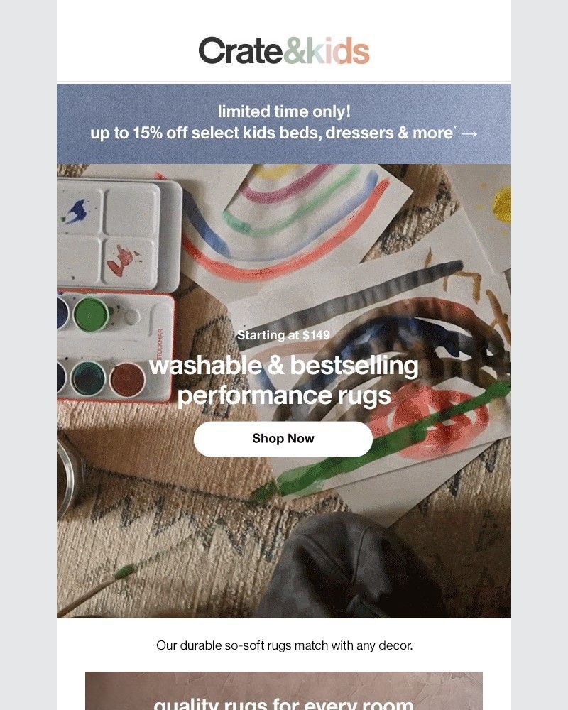 Screenshot of email sent to a Crate & Barrel Newsletter subscriber