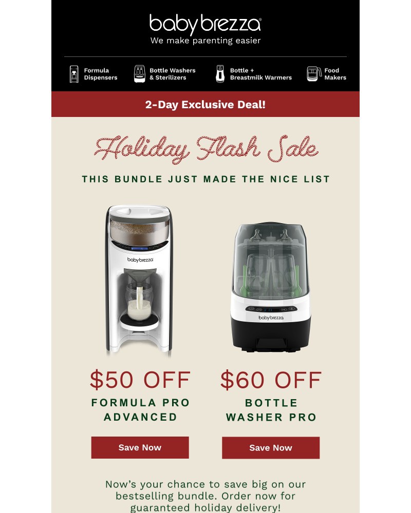 Screenshot of email sent to a Baby Brezza Newsletter subscriber