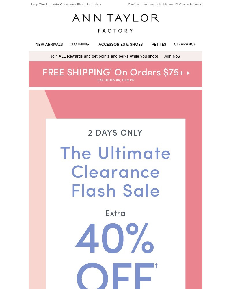 Screenshot of email with subject /media/emails/2-days-only-extra-40-off-all-clearance-f7c040-cropped-0e8beba1.jpg