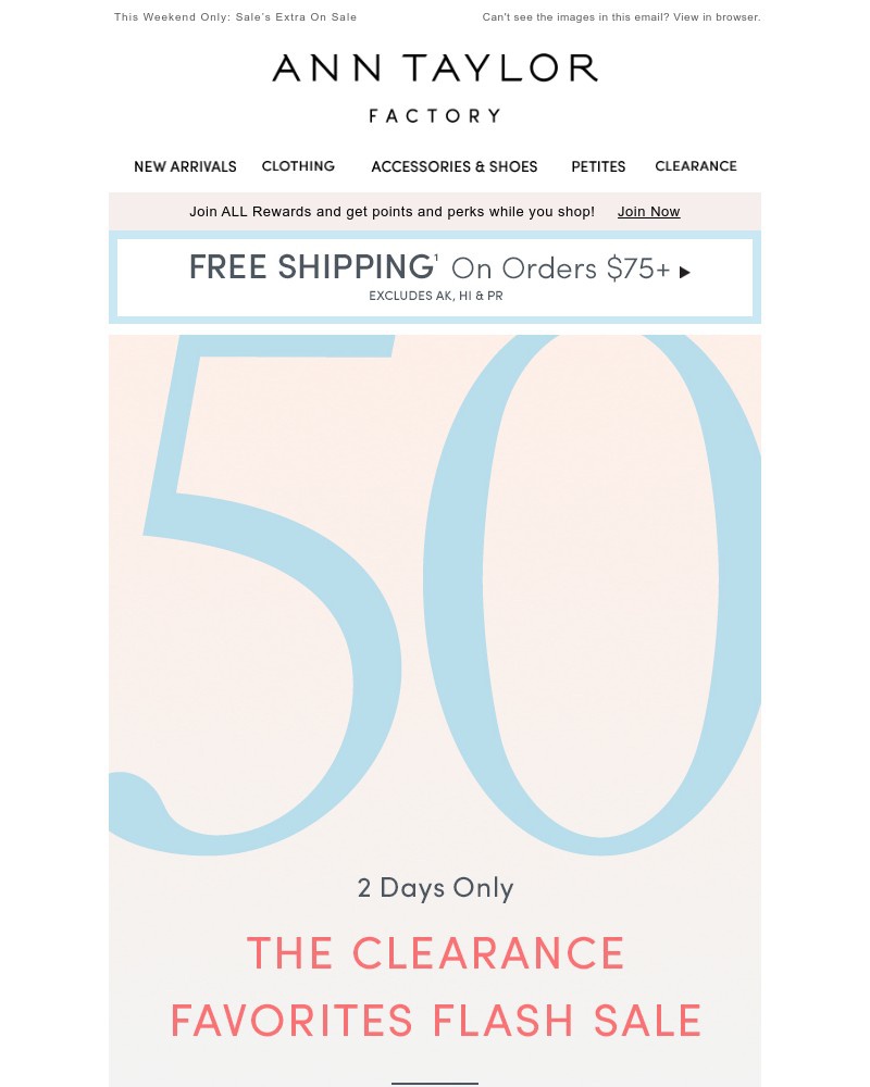 Screenshot of email with subject /media/emails/2-days-only-extra-50-off-must-have-clearance-d56b64-cropped-8a65df23.jpg