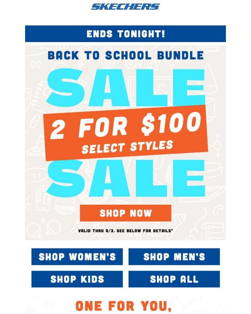 Screenshot of email sent to a Skechers Newsletter subscriber