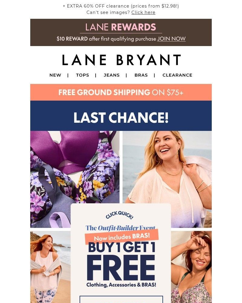 Screenshot of email sent to a Lane Bryant Newsletter subscriber
