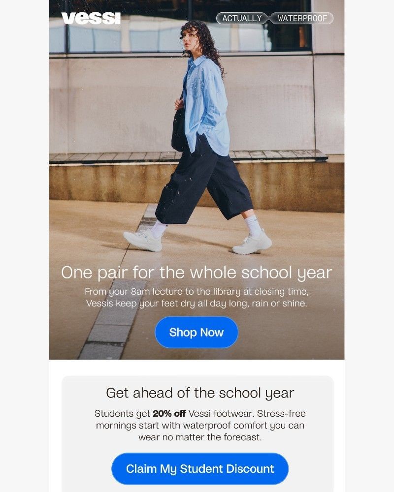 Screenshot of email sent to a Vessi Seller