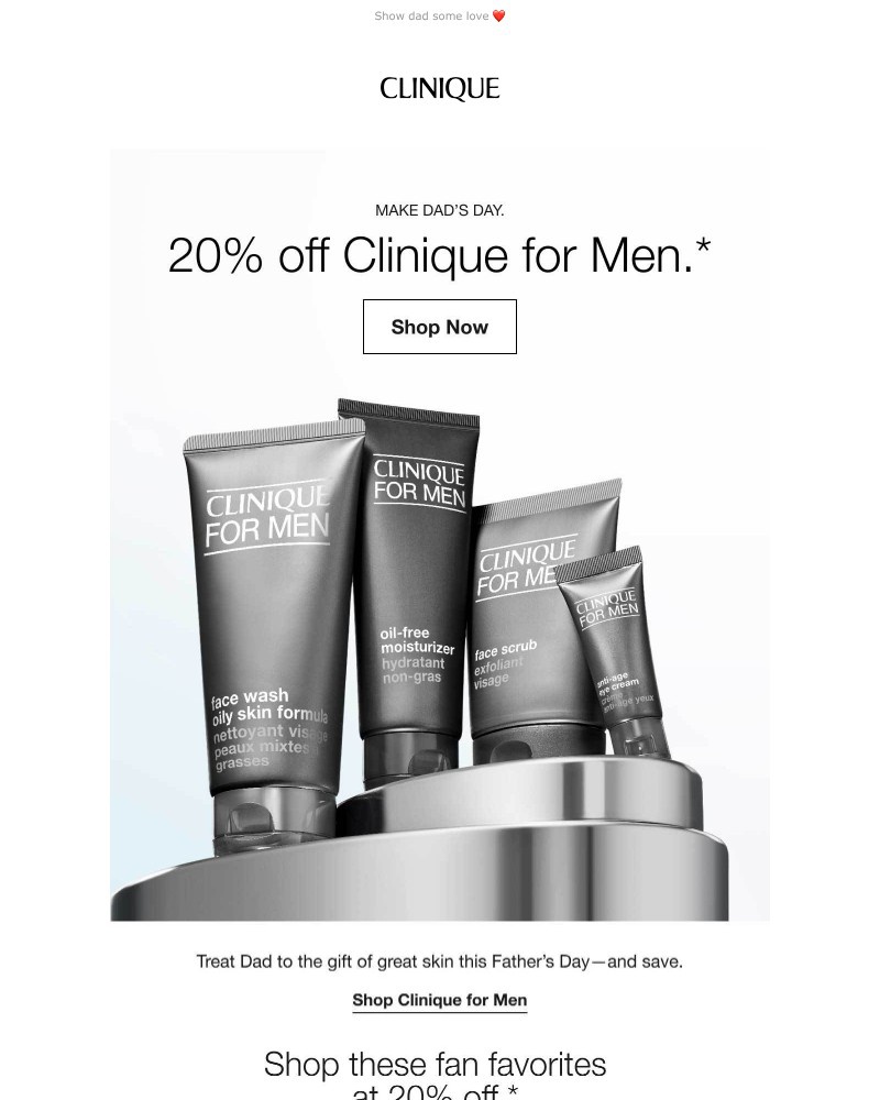 Screenshot of email sent to a Clinique Newsletter subscriber