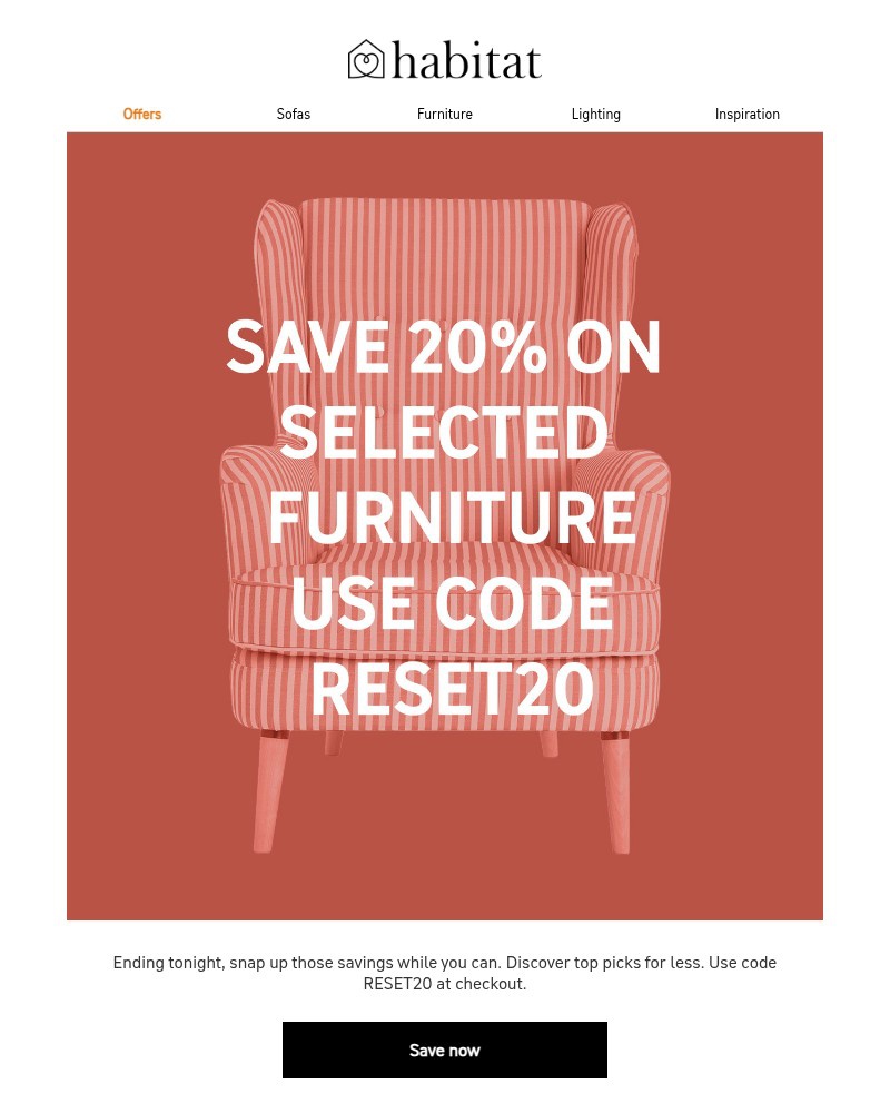 Screenshot of email sent to a Habitat Cart abandoner