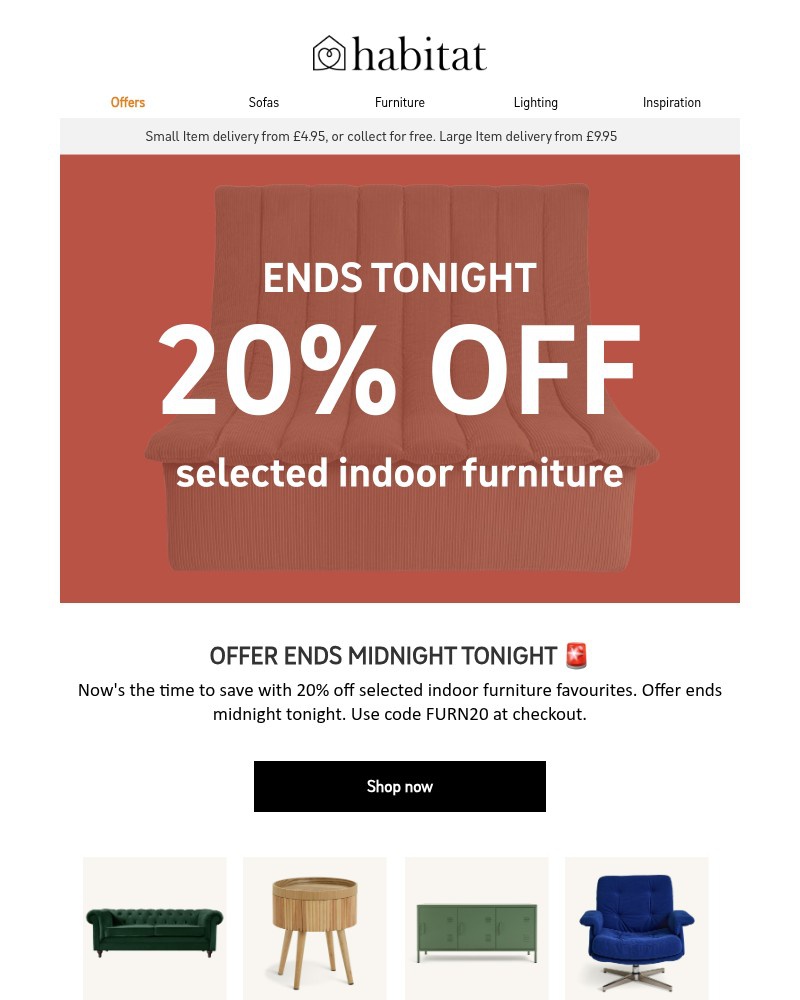 Screenshot of email sent to a Habitat Cart abandoner