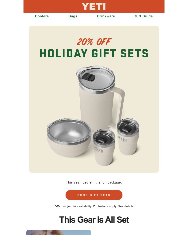 Screenshot of email sent to a Yeti Newsletter subscriber