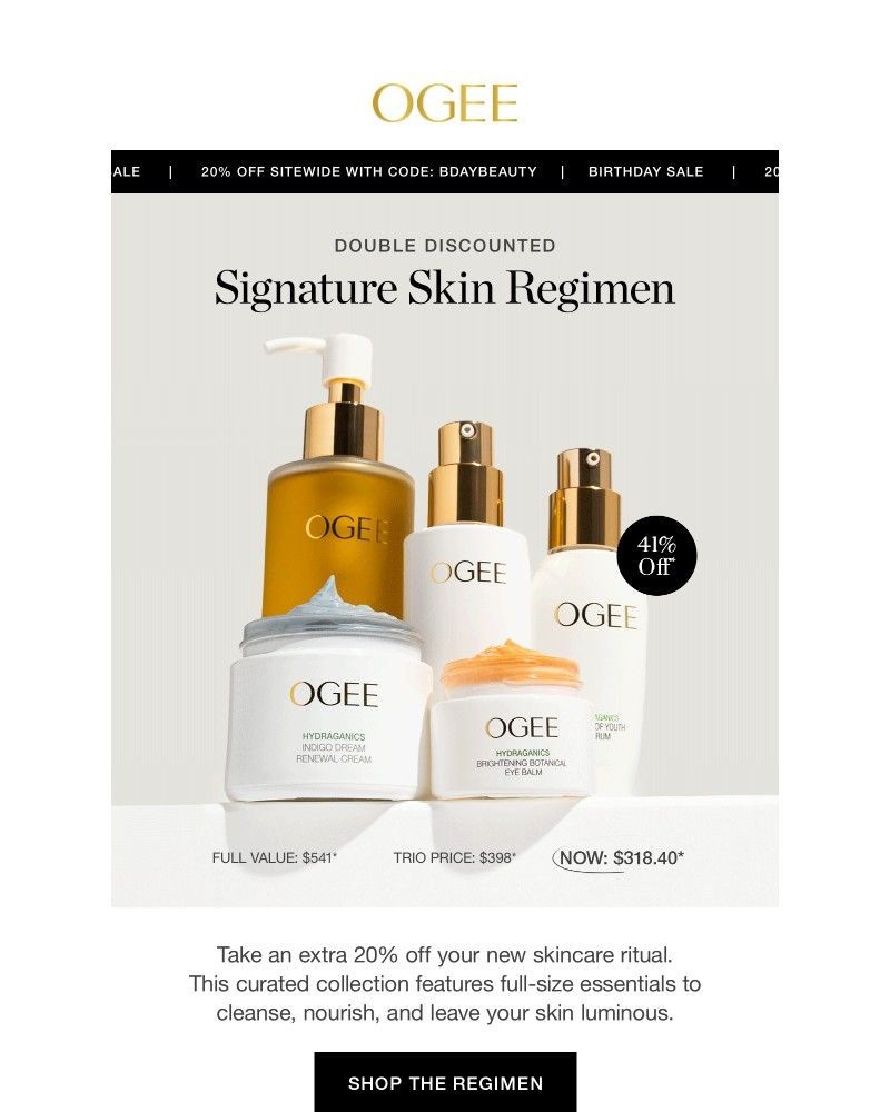 Screenshot of email sent to a Ogee Newsletter subscriber