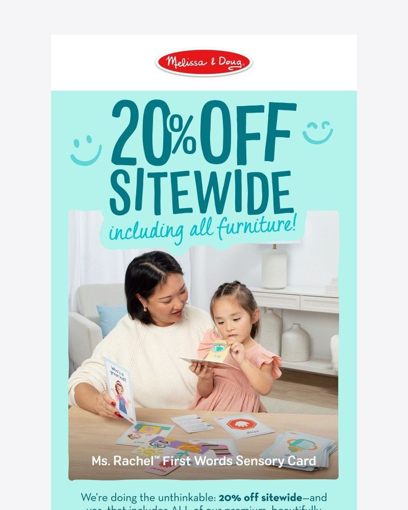 Screenshot of email sent to a Melissa & Doug Newsletter subscriber