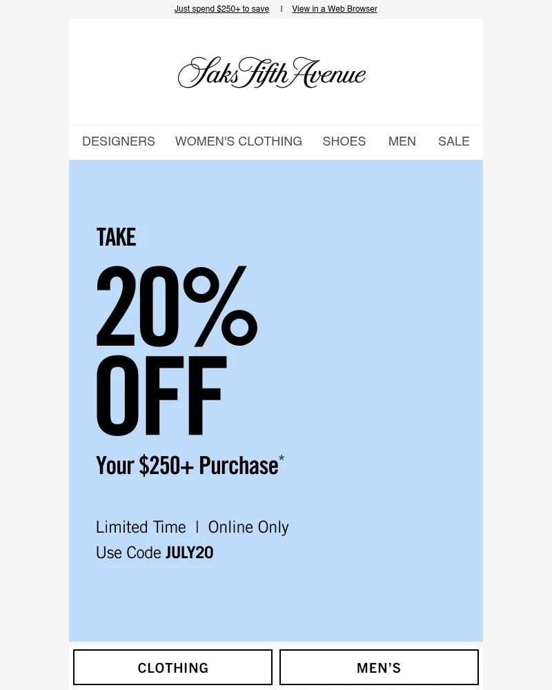 Screenshot of email with subject /media/emails/20-off-your-purchase-ends-today-d74f25-cropped-7812ced7.jpg
