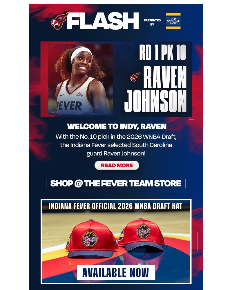 Screenshot of email sent to a Indiana Fever Newsletter subscriber