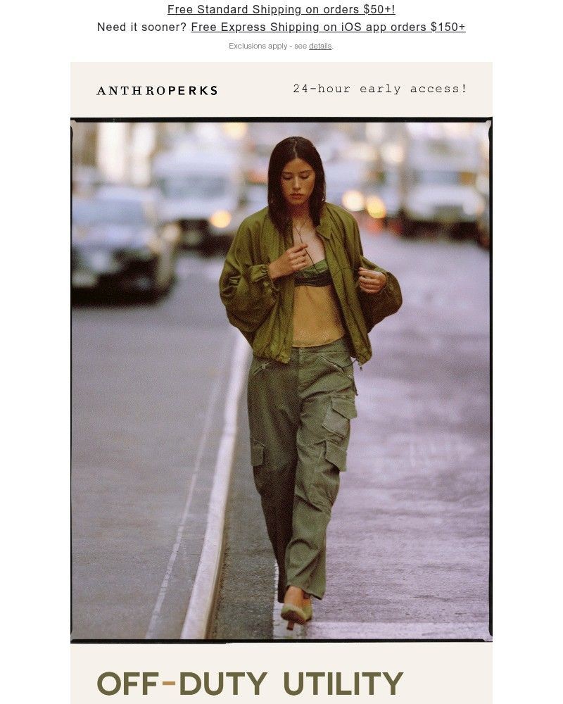 Screenshot of email sent to a Anthropologie Newsletter subscriber