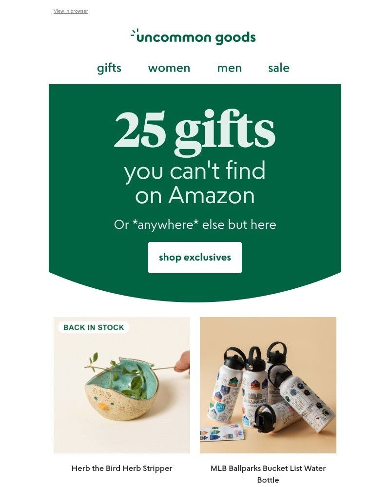 Screenshot of email with subject /media/emails/25-gifts-you-cant-find-on-amazon-ddd312-cropped-e29ac374.jpg