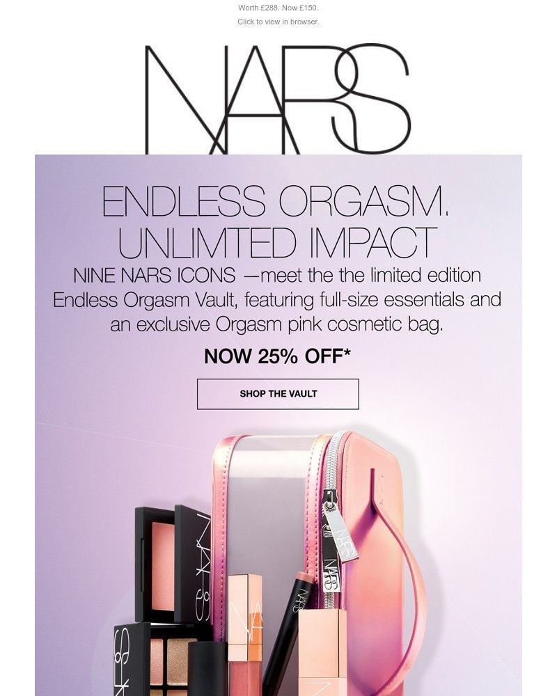 Screenshot of email sent to a Nars Cosmetics Newsletter subscriber