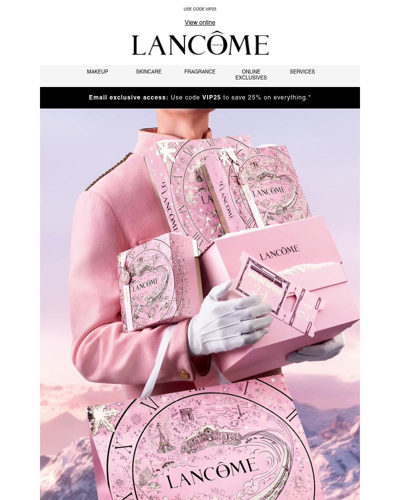 Screenshot of email sent to a Lancôme Newsletter subscriber
